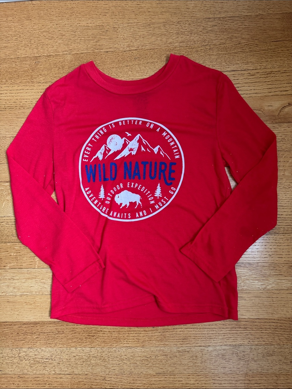 Wild Nature Red Long-Sleeve Kids Tee